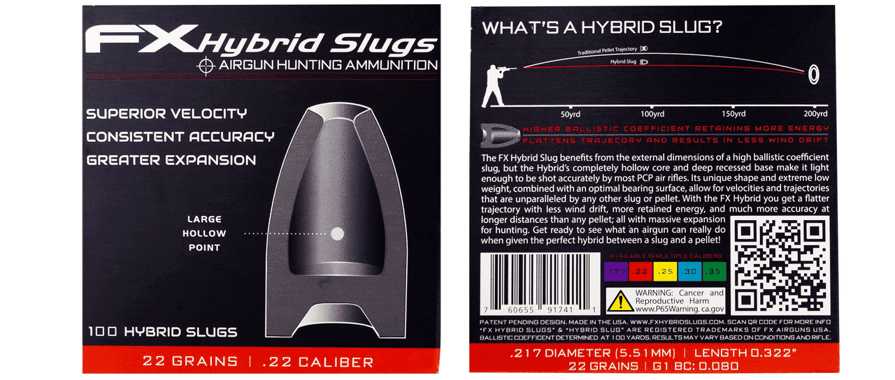 FX Hybrid Slugs | .22 Caliber (22gr) | 100ct