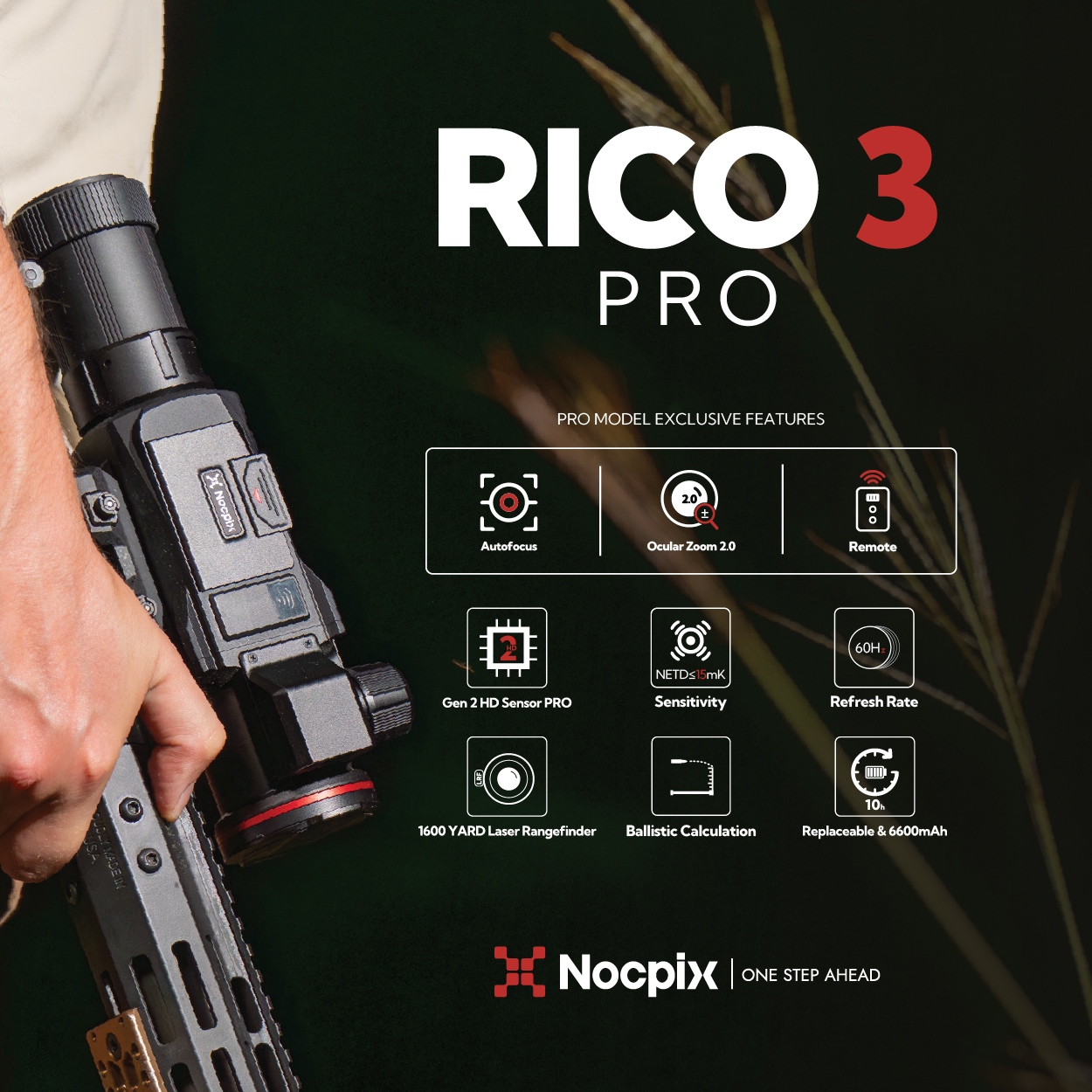 Nocpix RICO 3 PRO Thermal Weapon Sight 640x512 50mm LRF