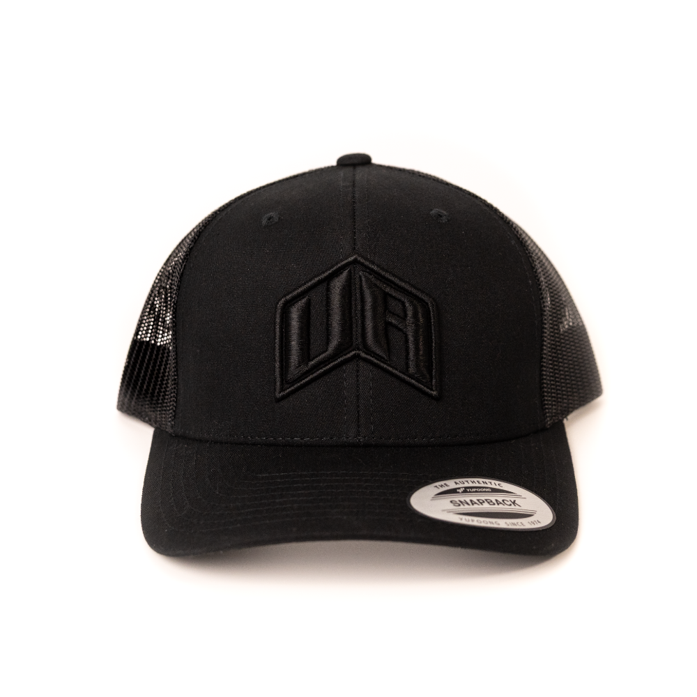 UA Blackout Hat – Black on Black Embroidered Logo Front