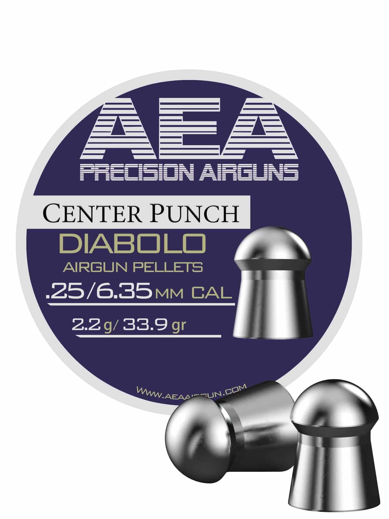 AEA Center Punch Diabolo Airgun Pellets | .25 Caliber | 33.90gr (300CT)